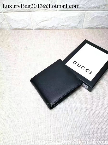 Gucci Calfskin Leather Bi-fold Wallet 256334 Black Gucci Calfskin Leather Bi-fold Wallet 256334 Black