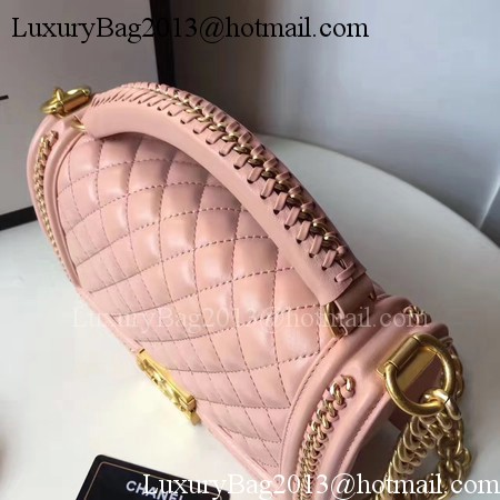 Boy Chanel Top Handle Flap Bag Original Sheepskin Leather A94804 Pink Boy Chanel Top Handle Flap Bag Original Sheepskin Leather A94804 Pink