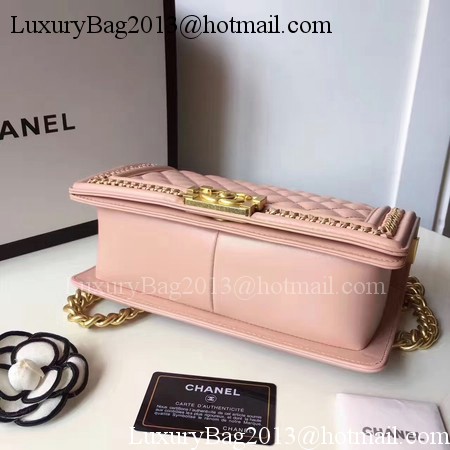 Boy Chanel Top Handle Flap Bag Original Sheepskin Leather A94804 Pink Boy Chanel Top Handle Flap Bag Original Sheepskin Leather A94804 Pink