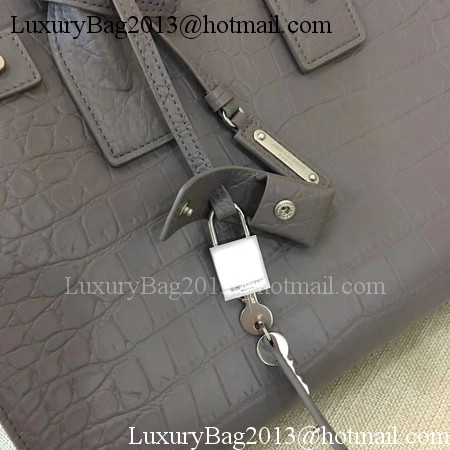 Yves Saint Laurent Classic Sac De Jour Bag Croco Leather Y398709 Grey Yves Saint Laurent Classic Sac De Jour Bag Croco Leather Y398709 Grey