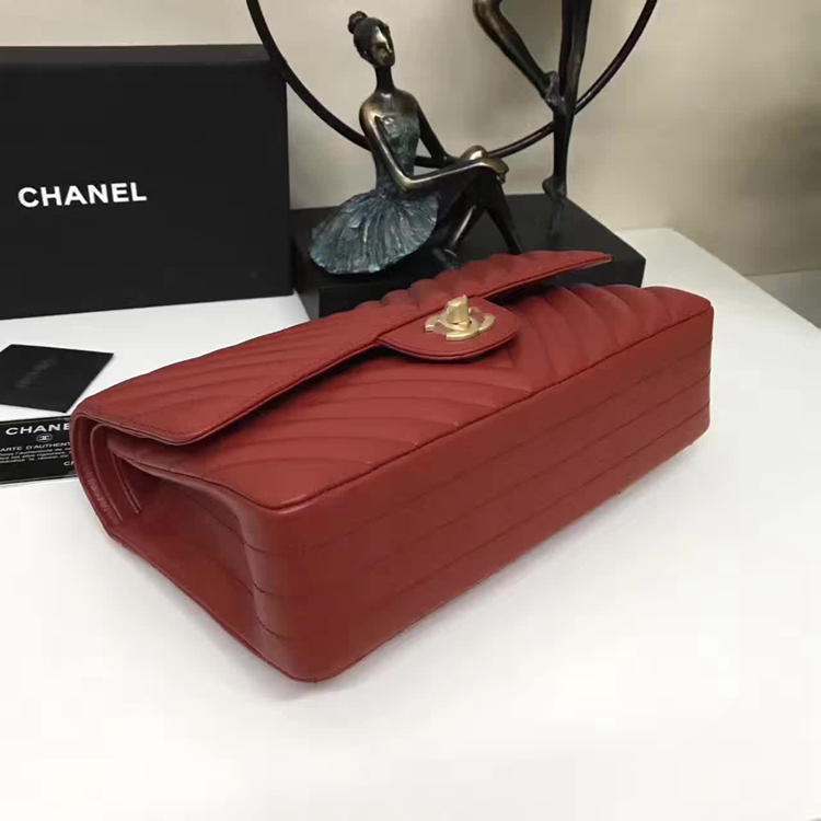 Chanel Flap Shoulder Bags Red Sheepskin Leather A1112 Glod Chanel Flap Shoulder Bags Red Sheepskin Leather A1112 Glod