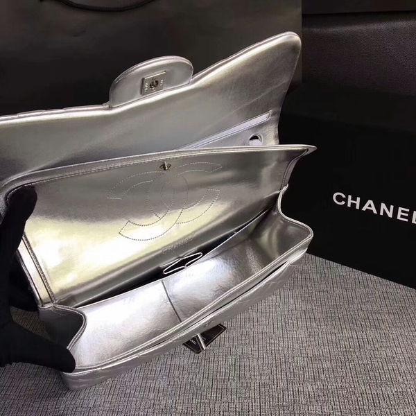 Chanel Flap Shoulder Bags Original Lambskin Leather CF1113 Silver Chanel Flap Shoulder Bags Original Lambskin Leather CF1113 Silver