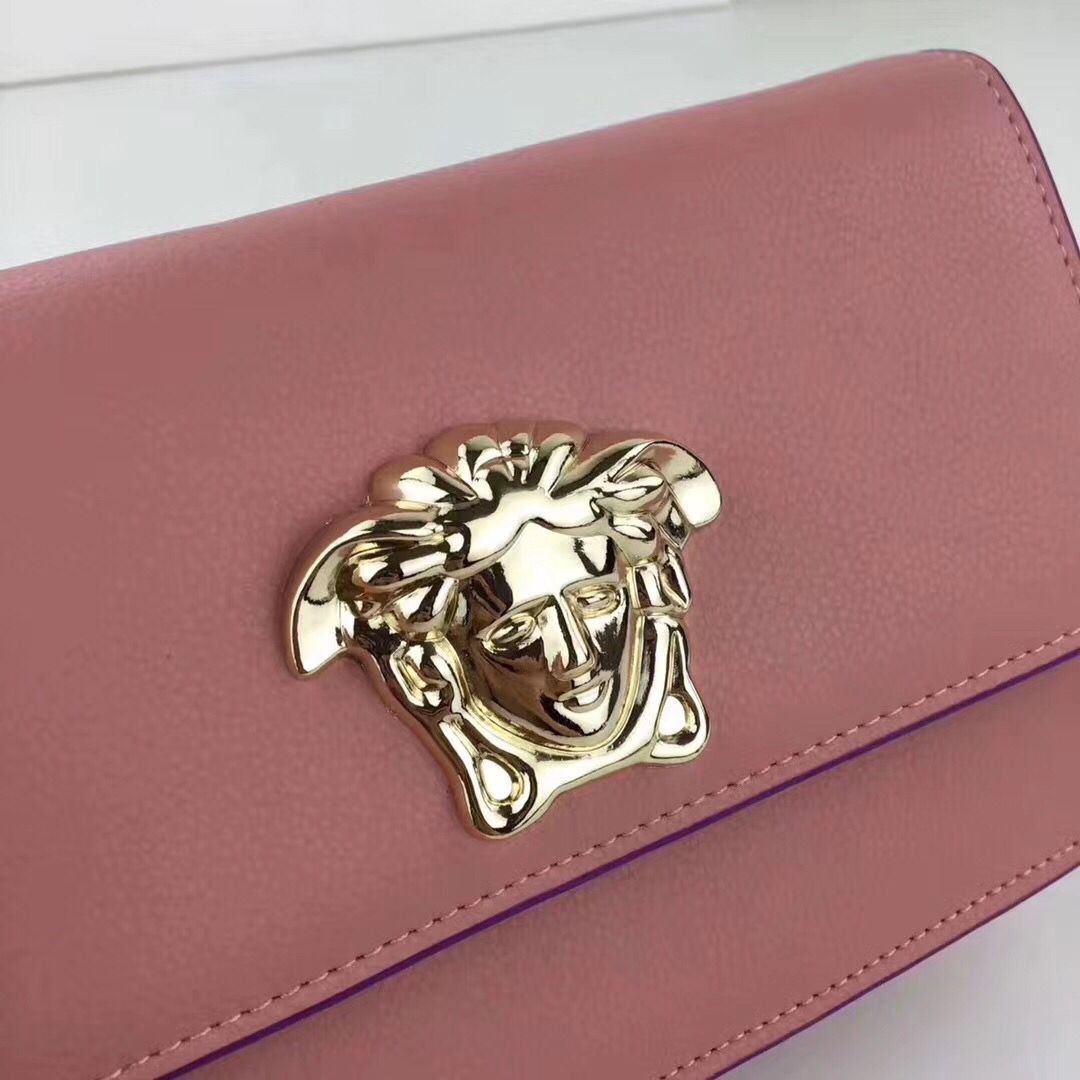 Versace 2017 Calfskin Leather Shoulder Bag 7203 Pink Versace 2017 Calfskin Leather Shoulder Bag 7203 Pink