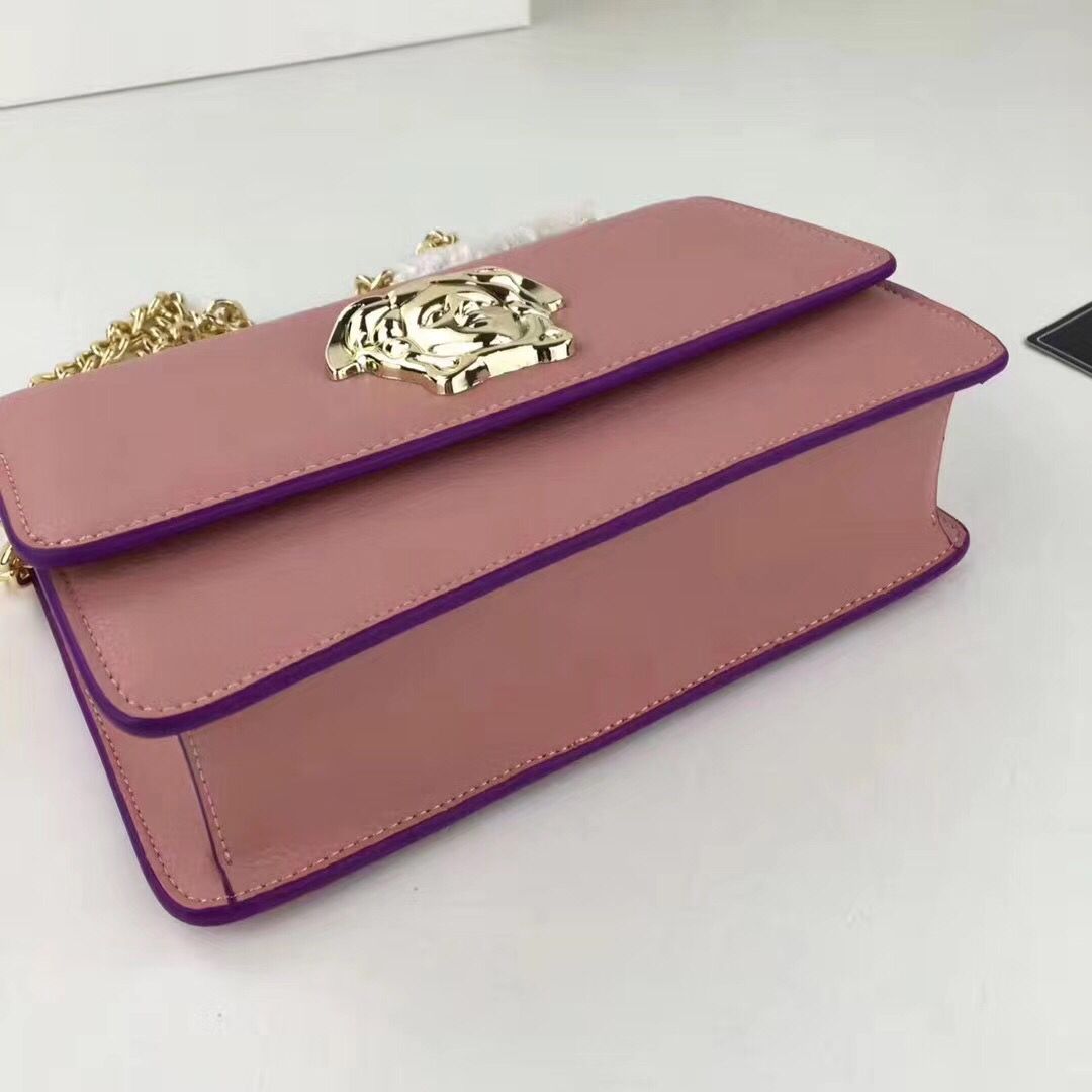 Versace 2017 Calfskin Leather Shoulder Bag 7203 Pink Versace 2017 Calfskin Leather Shoulder Bag 7203 Pink