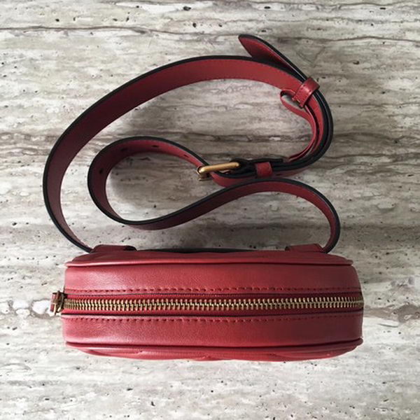 Gucci GG Marmont Leather Belt Bag 476434 Red