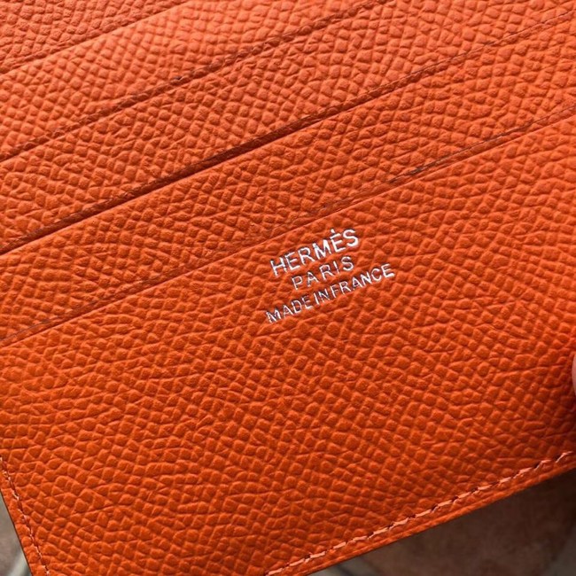 Hermes espom leather Wallet H2296 orange