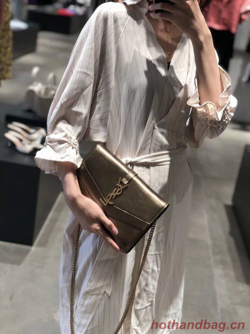 Yves Saint Laurent Original Leather Shoulder Bag Y554763 Bronze Gold