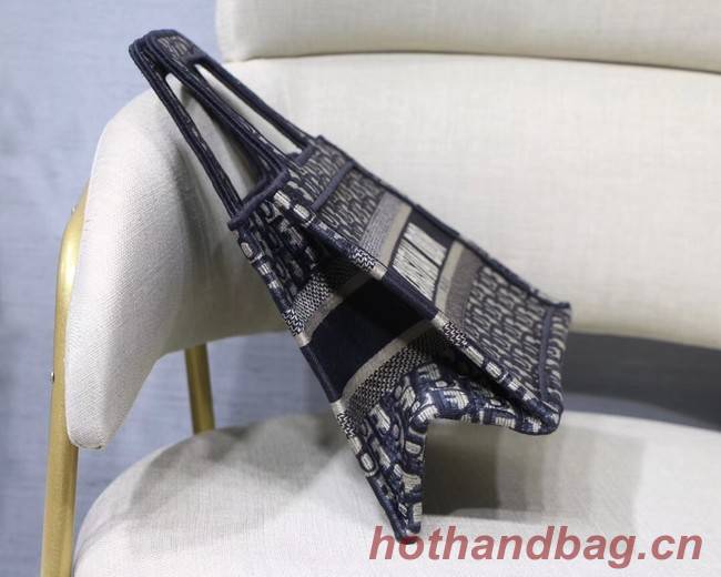 DIOR TOTE BAG IN EMBROIDERED CANVAS C1288 blue