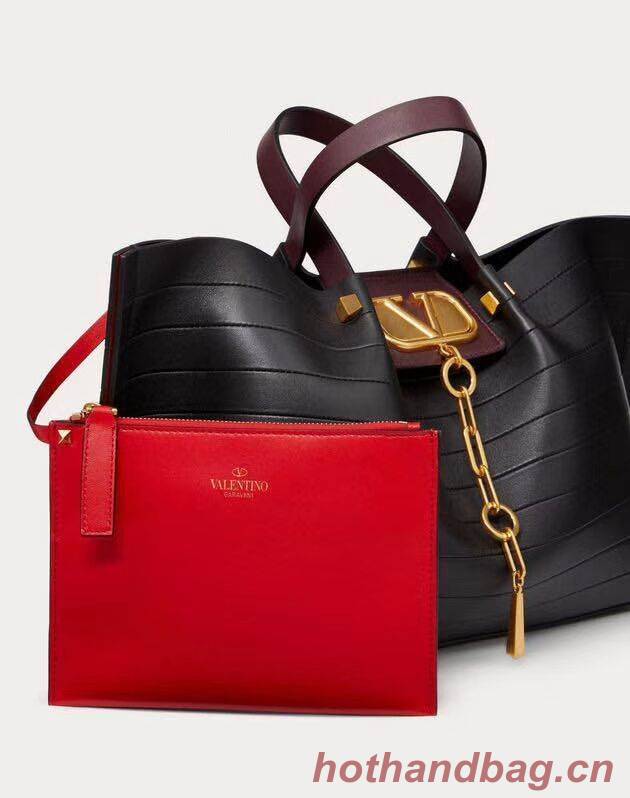 VALENTINO Origianl Leather Bag Bar Embossing V0099F Black VALENTINO Origianl Leather Bag Bar Embossing V0099F Black