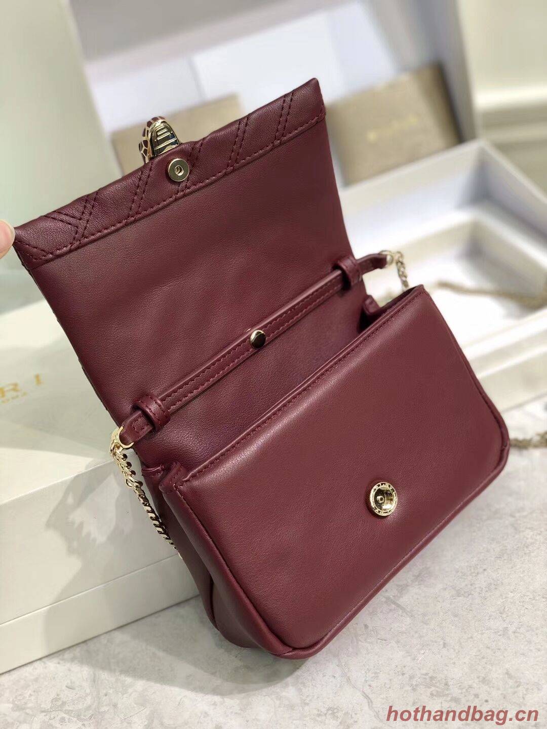 BVLGARI Shoulder Bag Calfskin Leather B288760 Burgundy BVLGARI Shoulder Bag Calfskin Leather B288760 Burgundy