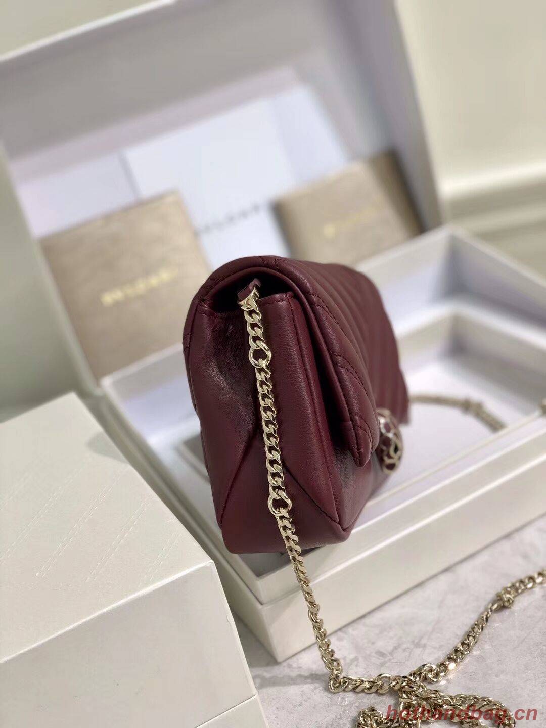 BVLGARI Shoulder Bag Calfskin Leather B288760 Burgundy BVLGARI Shoulder Bag Calfskin Leather B288760 Burgundy