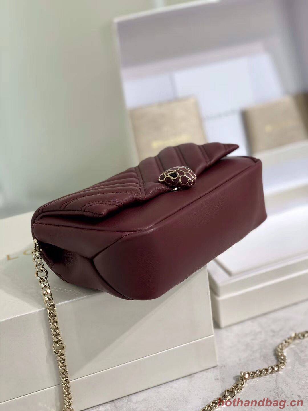 BVLGARI Shoulder Bag Calfskin Leather B288760 Burgundy BVLGARI Shoulder Bag Calfskin Leather B288760 Burgundy