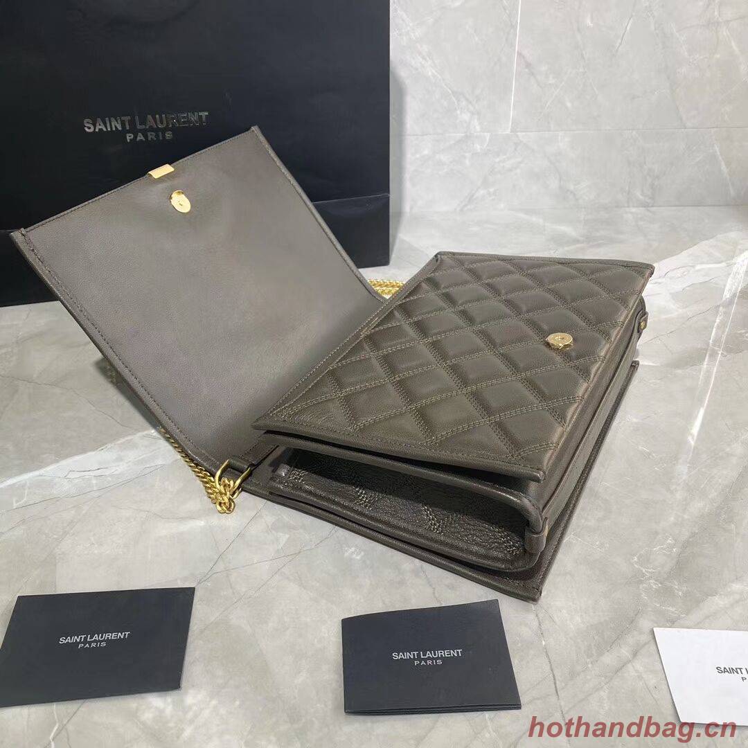 SAINT LAURENT leather shoulder bag Y579607 grey SAINT LAURENT leather shoulder bag Y579607 grey