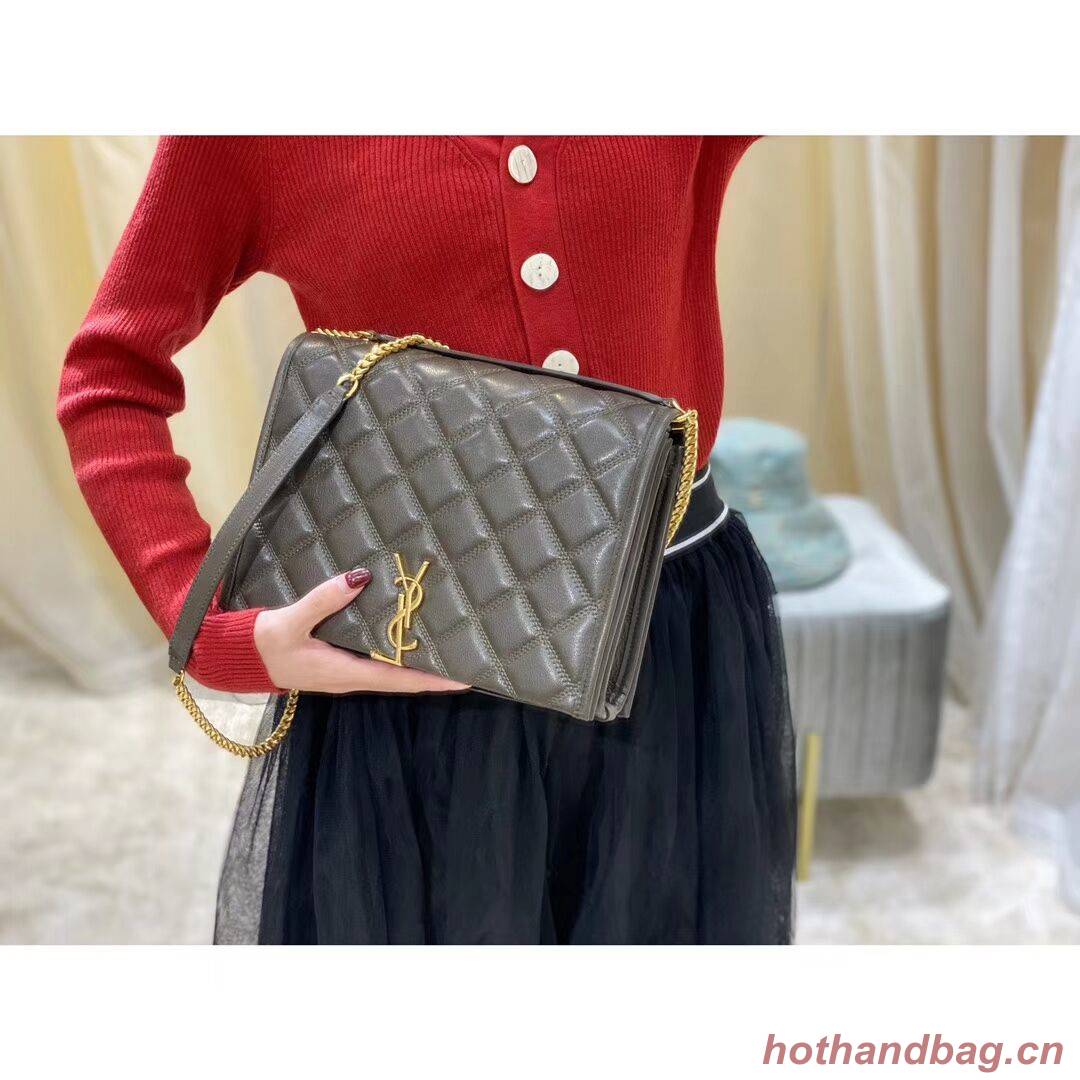 SAINT LAURENT leather shoulder bag Y579607 grey SAINT LAURENT leather shoulder bag Y579607 grey