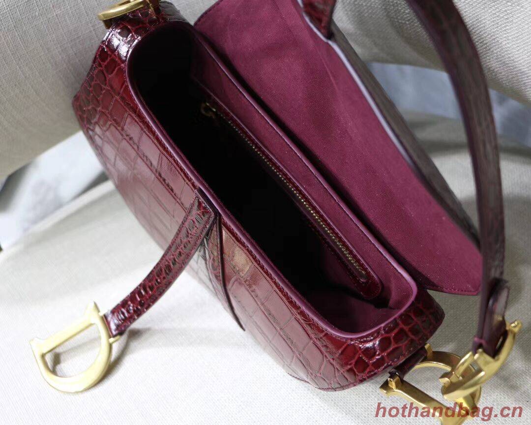 Dior SADDLE SOFT CALFSKIN BAG C9045 Burgundy Dior SADDLE SOFT CALFSKIN BAG C9045 Burgundy