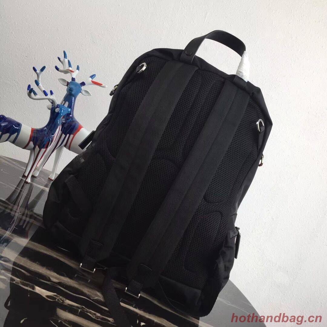 Prada Printed technical fabric backpack 2VZ025 black Prada Printed technical fabric backpack 2VZ025 black