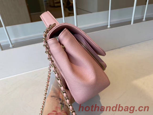 Chanel small flap bag Calfskin & Gold-Tone Metal A93749 pink