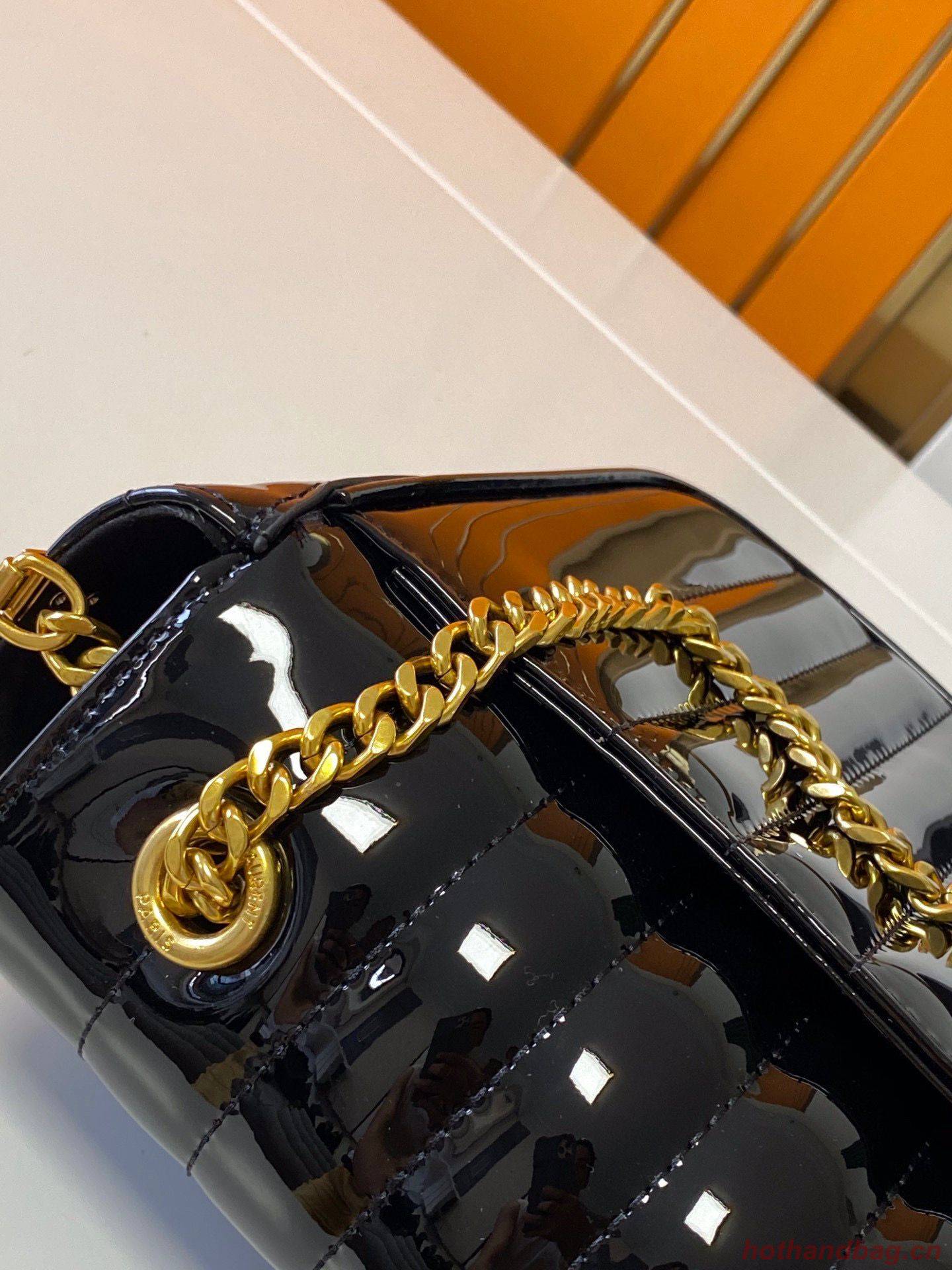 Yves Saint Laurent Patent Original Leather Large Vicky Bag 532595 Black Yves Saint Laurent Patent Original Leather Large Vicky Bag 532595 Black