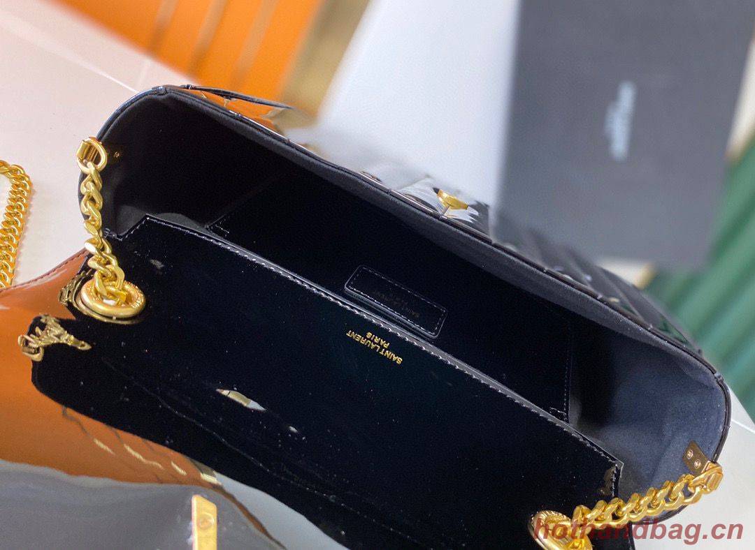 Yves Saint Laurent Patent Original Leather Large Vicky Bag 532595 Black Yves Saint Laurent Patent Original Leather Large Vicky Bag 532595 Black