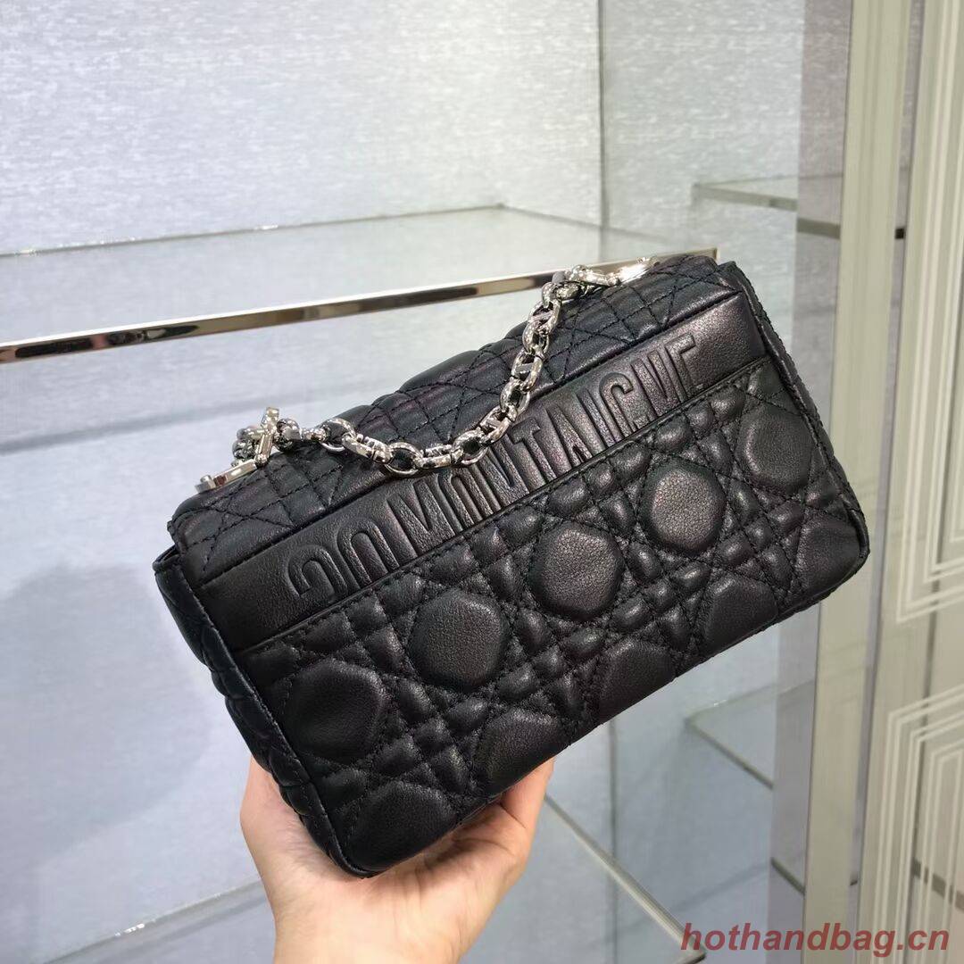 Dior SMALL DIOR CARO BAG Soft Cannage Calfskin M9241 Black Dior SMALL DIOR CARO BAG Soft Cannage Calfskin M9241 Black