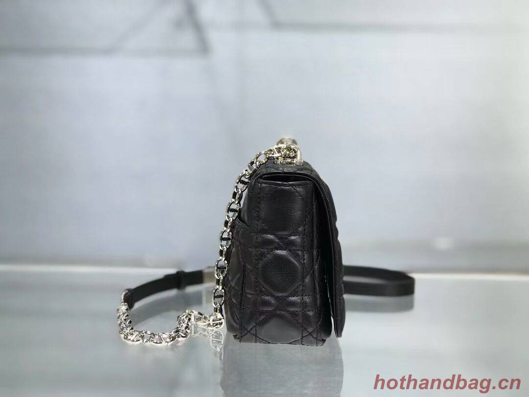 Dior SMALL DIOR CARO BAG Soft Cannage Calfskin M9241 Black Dior SMALL DIOR CARO BAG Soft Cannage Calfskin M9241 Black