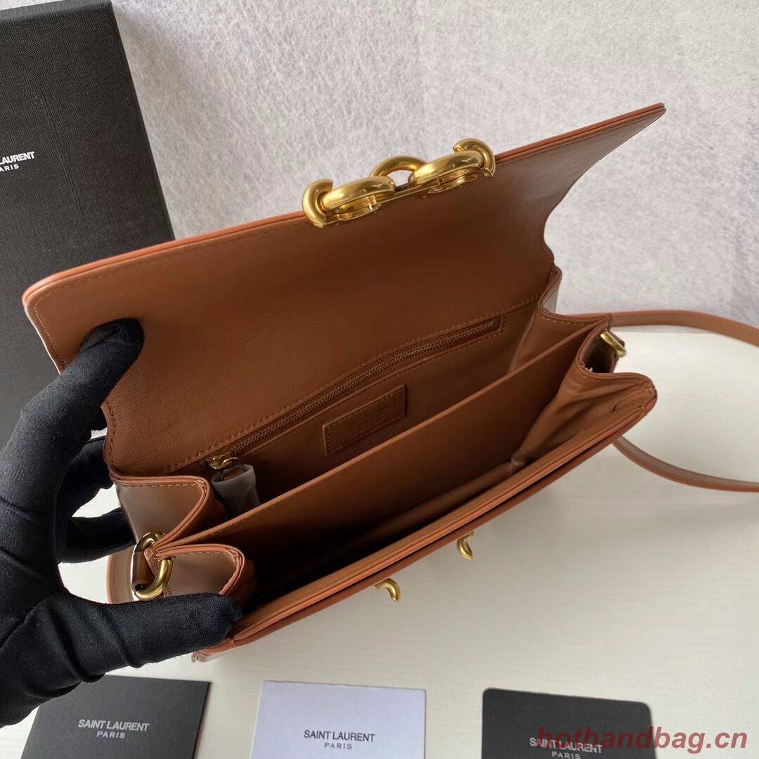 YSL LE MAILLON SATCHEL IN SMOOTH LEATHER 6497952 brown YSL LE MAILLON SATCHEL IN SMOOTH LEATHER 6497952 brown