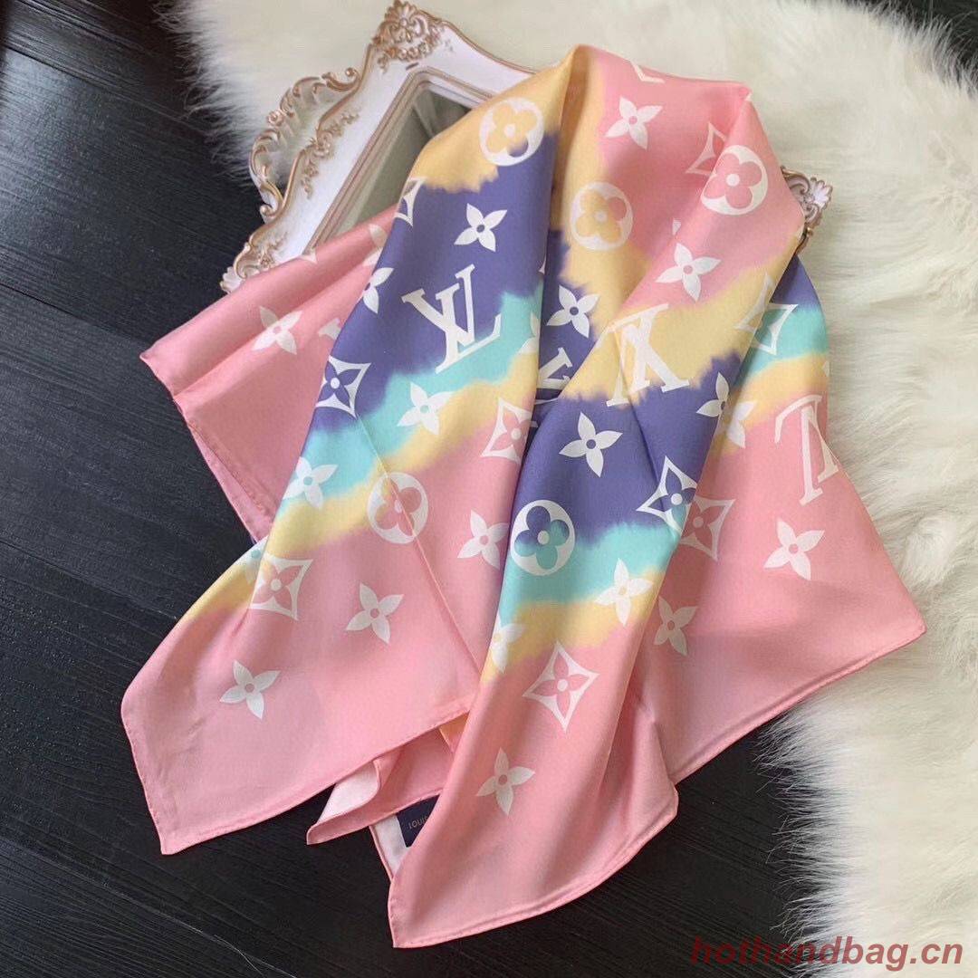 Louis Vuitton ESCALE MONOGRAM SQUARE Silk Scarf M76780 Pink Louis Vuitton ESCALE MONOGRAM SQUARE Silk Scarf M76780 Pink