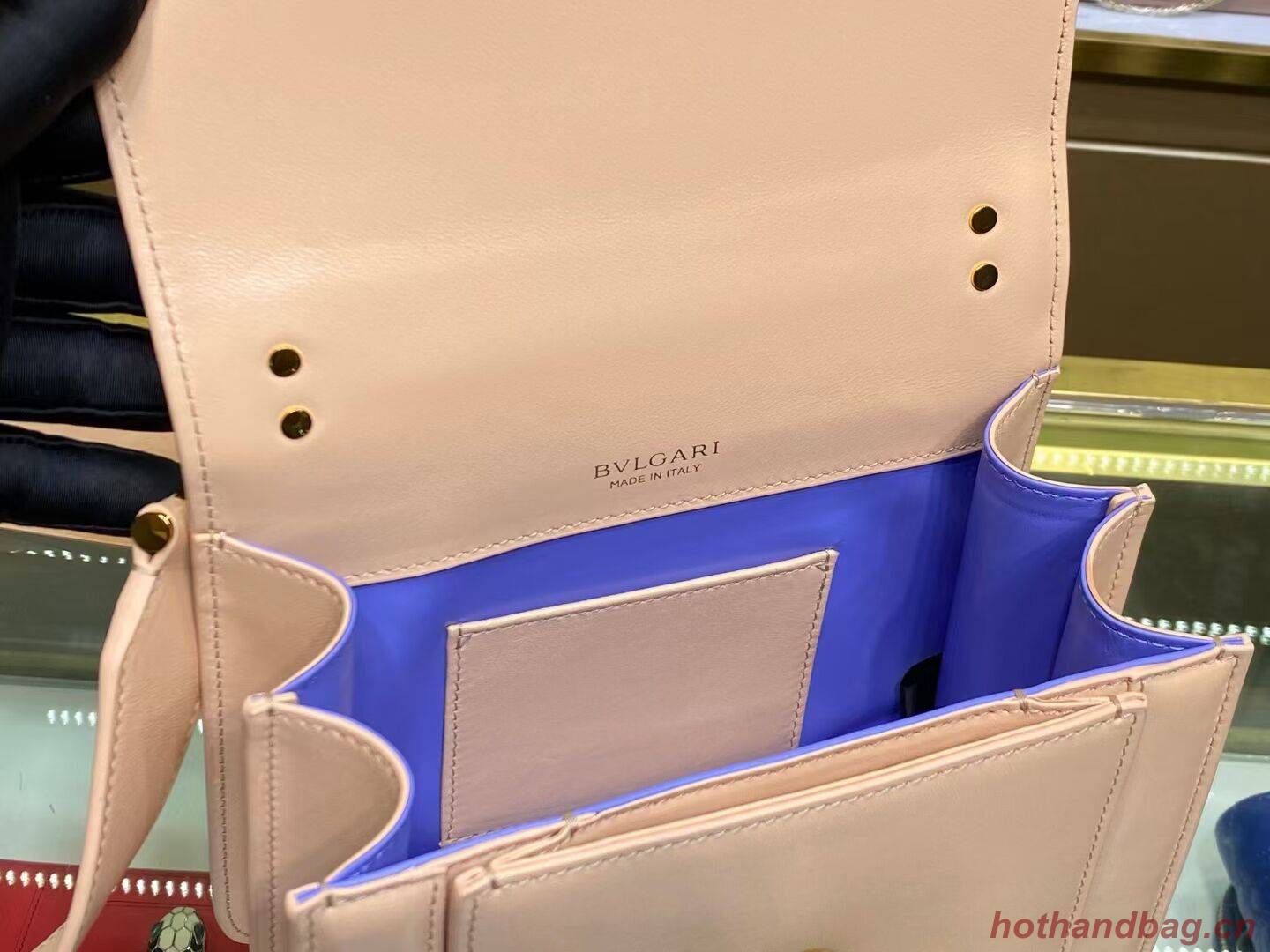 Bvlgari Serpenti Forever leather small crossbody bag B210875 light pink