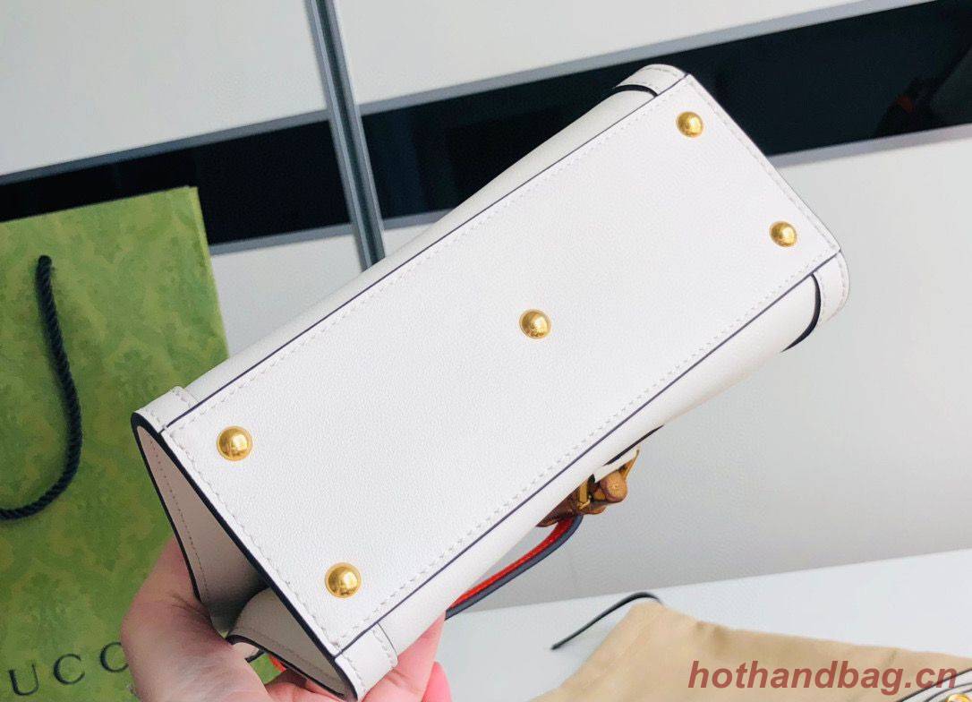 Gucci Diana GG Bamboo Top Handle Original Leather Mini Bag 655661 White Gucci Diana GG Bamboo Top Handle Original Leather Mini Bag 655661 White