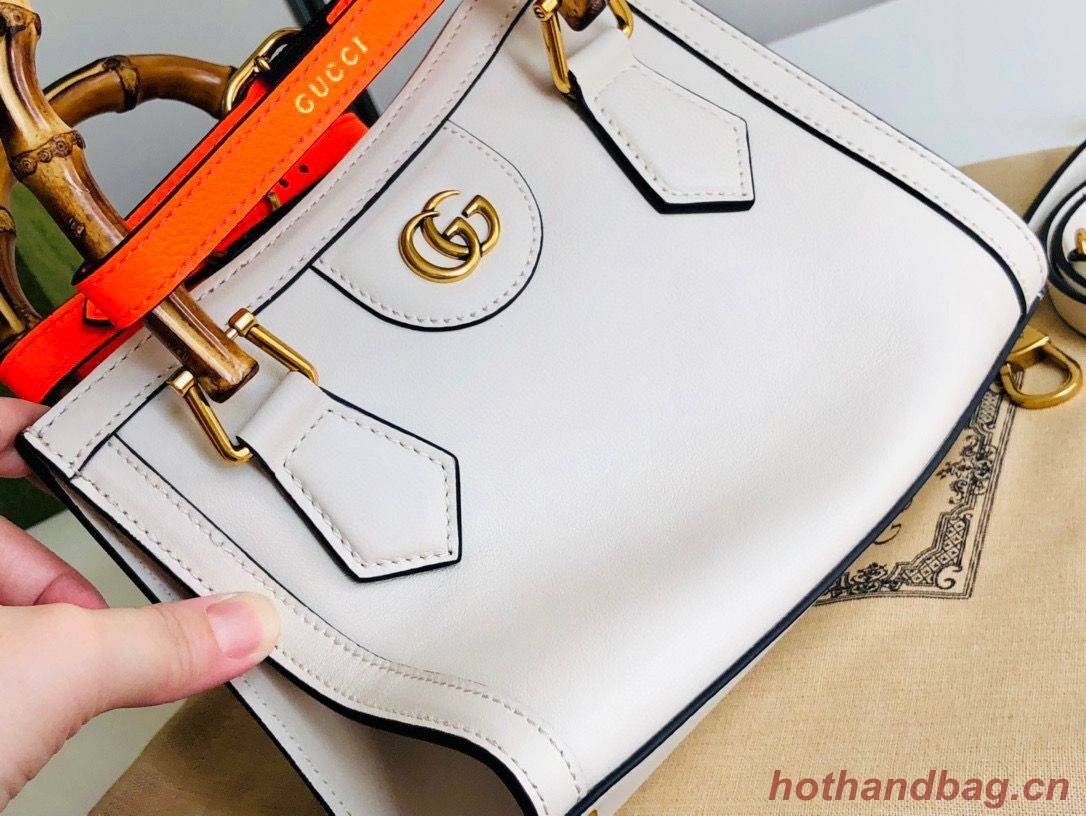 Gucci Diana GG Bamboo Top Handle Original Leather Mini Bag 655661 White Gucci Diana GG Bamboo Top Handle Original Leather Mini Bag 655661 White
