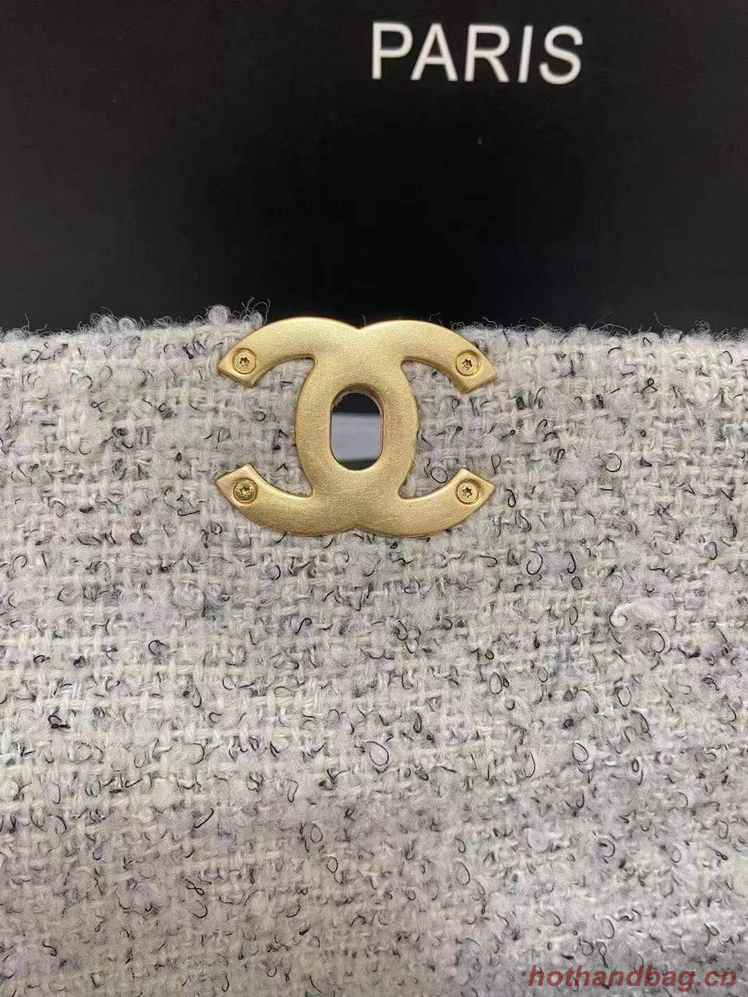 Chanel 19 flap bag Tweed AS1160 Gray Chanel 19 flap bag Tweed AS1160 Gray