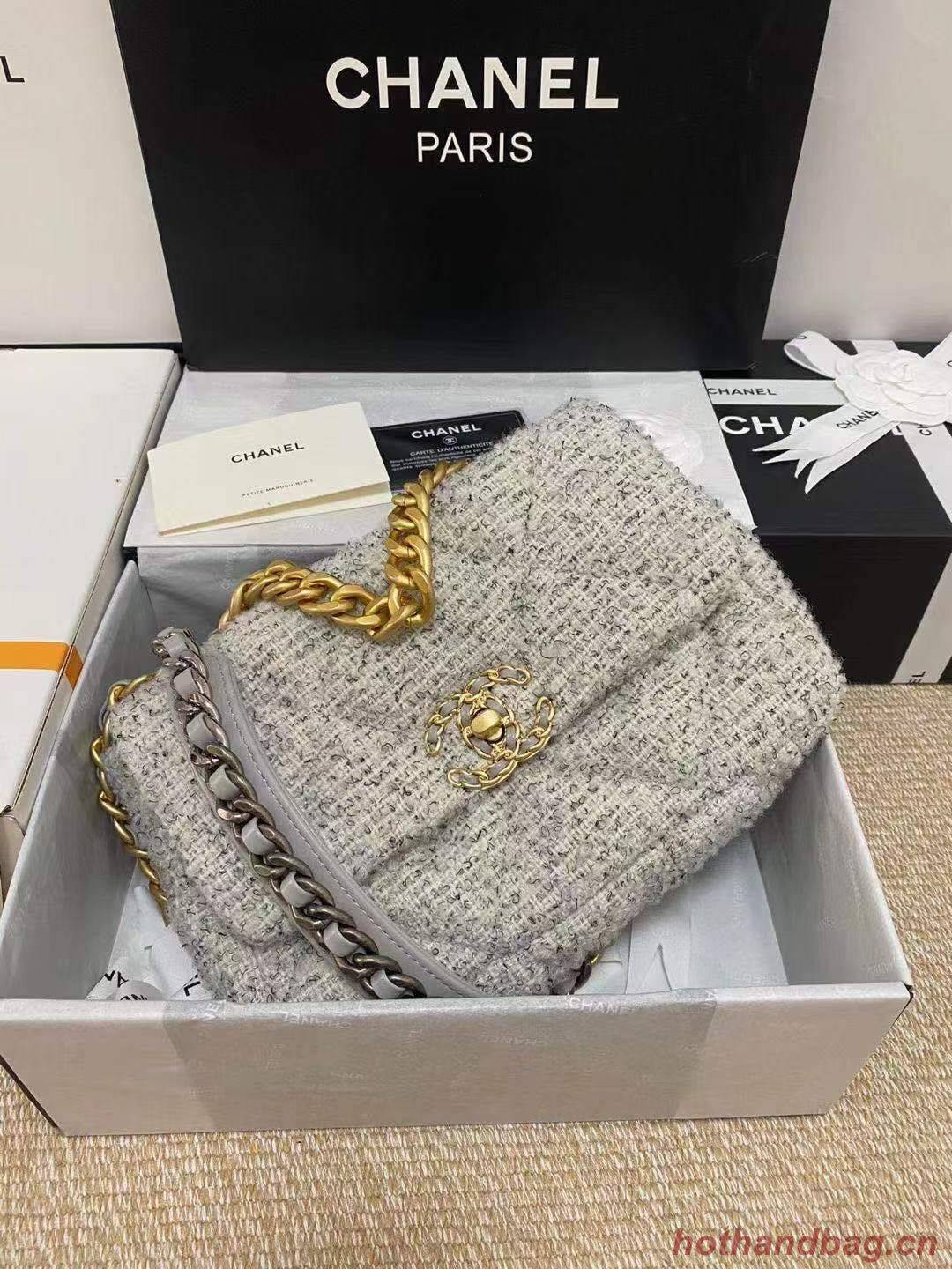 Chanel 19 flap bag Tweed AS1160 Gray Chanel 19 flap bag Tweed AS1160 Gray