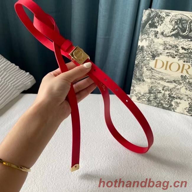 DIOR Leather 17MM Belt B0118UM red gold Buckle