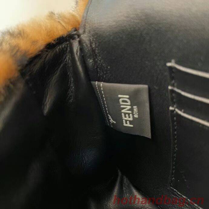 Fendi BAGUETTE lambswool Leather bag 5FB0331 brown