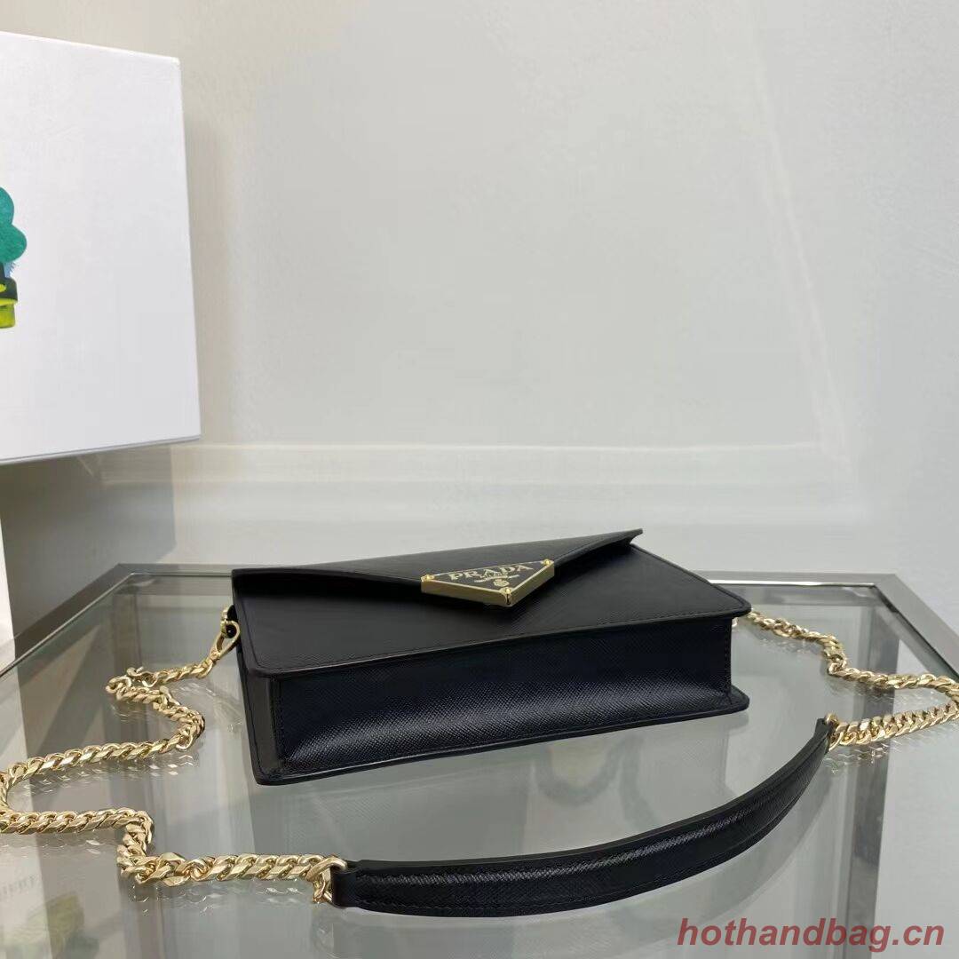 Prada Saffiano leather Identity shoulder bag 1BM318 black