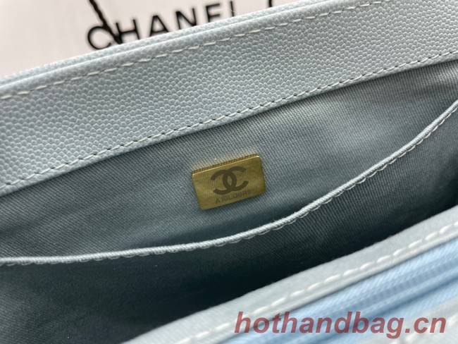Chanel small flap bag Calfskin & Gold-Tone Metal A93749 sky blue