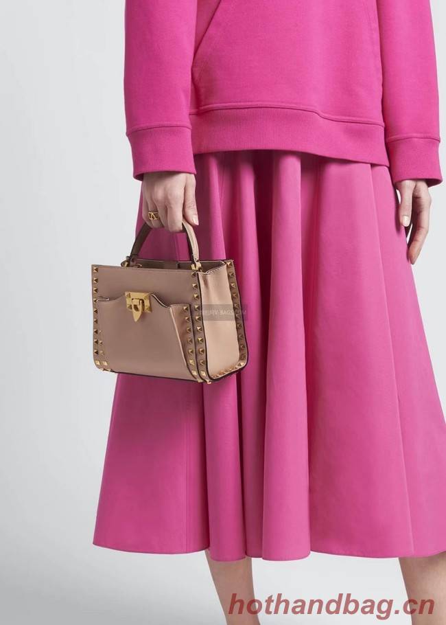 VALENTINO GARAVANI Rockstud Alcove Medium grain calf leather 2B0056 pink
