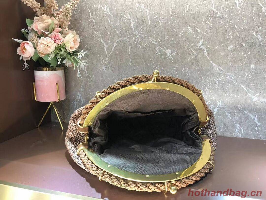 FENDI raffia bag F7641 light brown FENDI raffia bag F7641 light brown