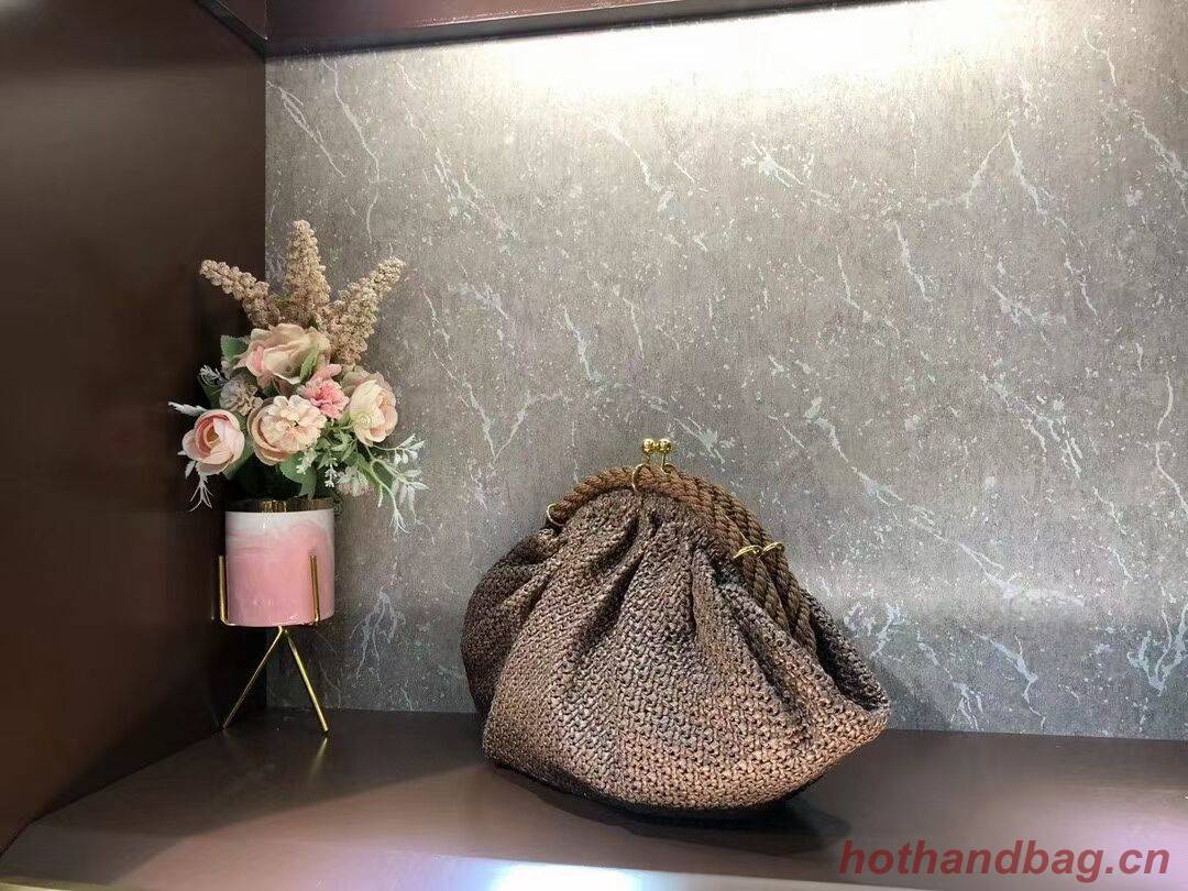 FENDI raffia bag F7641 light brown FENDI raffia bag F7641 light brown
