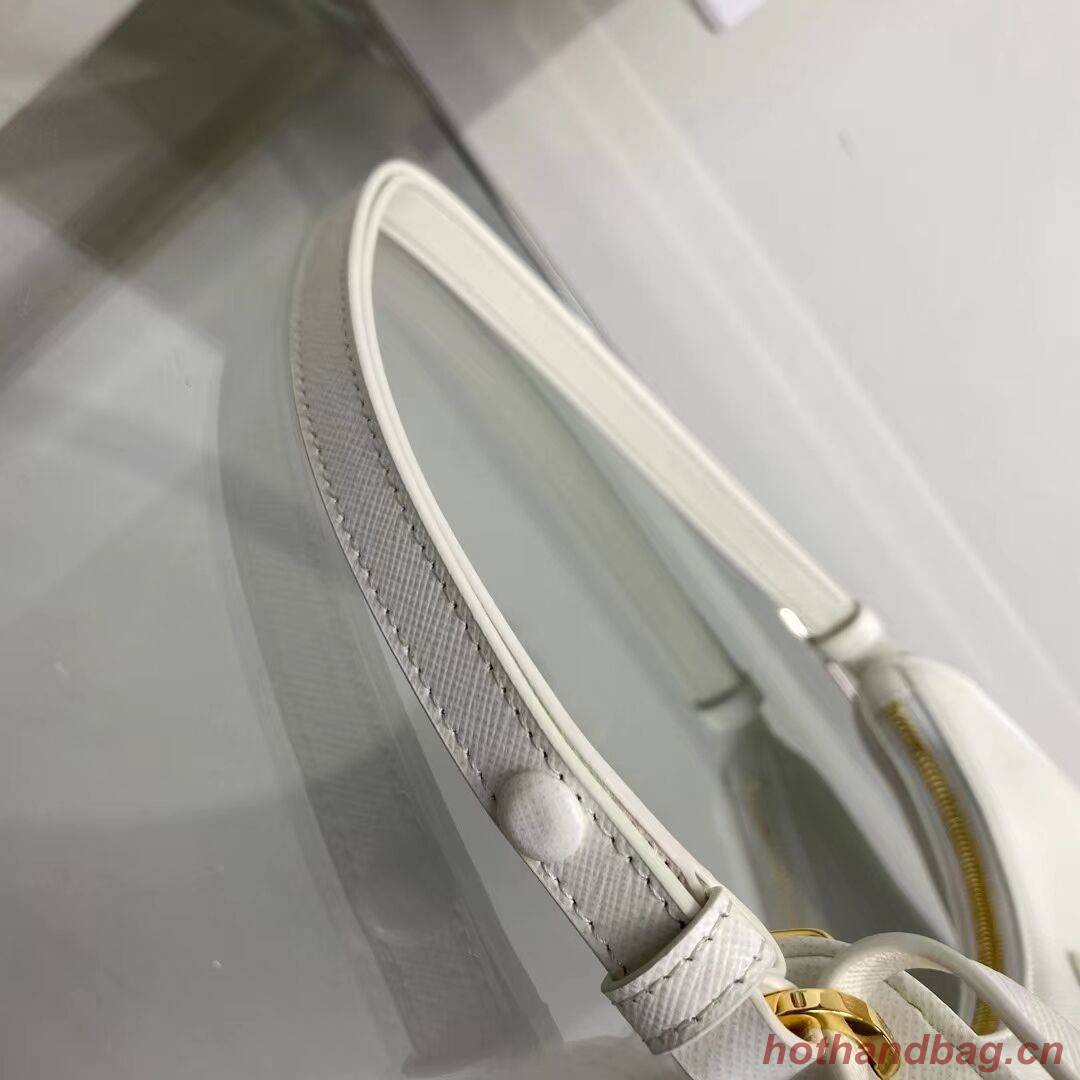 Prada Small Saffiano leather shoulder bag 1BD330 WHITE Prada Small Saffiano leather shoulder bag 1BD330 WHITE