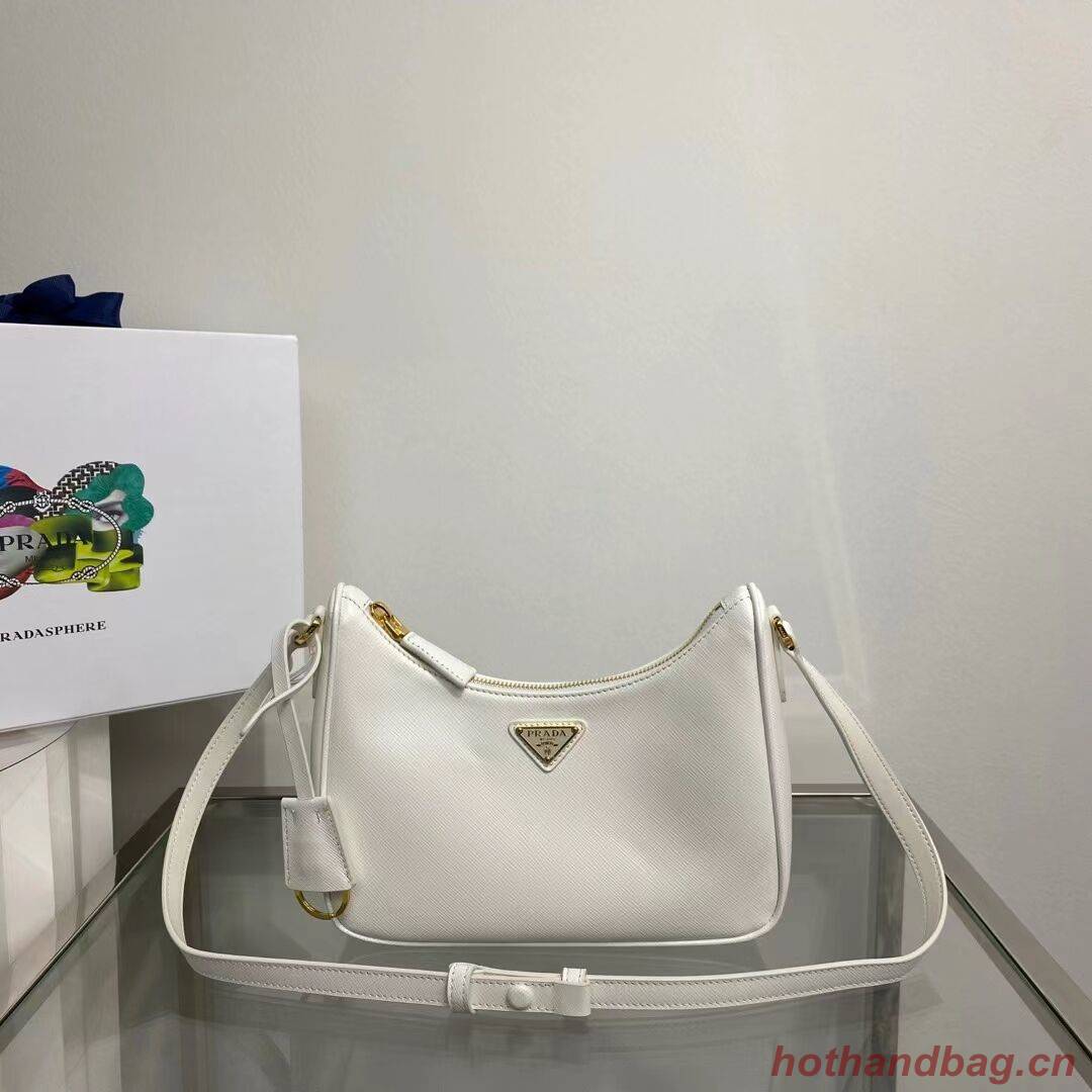 Prada Small Saffiano leather shoulder bag 1BD330 WHITE Prada Small Saffiano leather shoulder bag 1BD330 WHITE