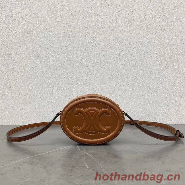 Celine OVAL BAG CUIR TRIOMPHE IN SMOOTH CALFSKIN 198603 TAN