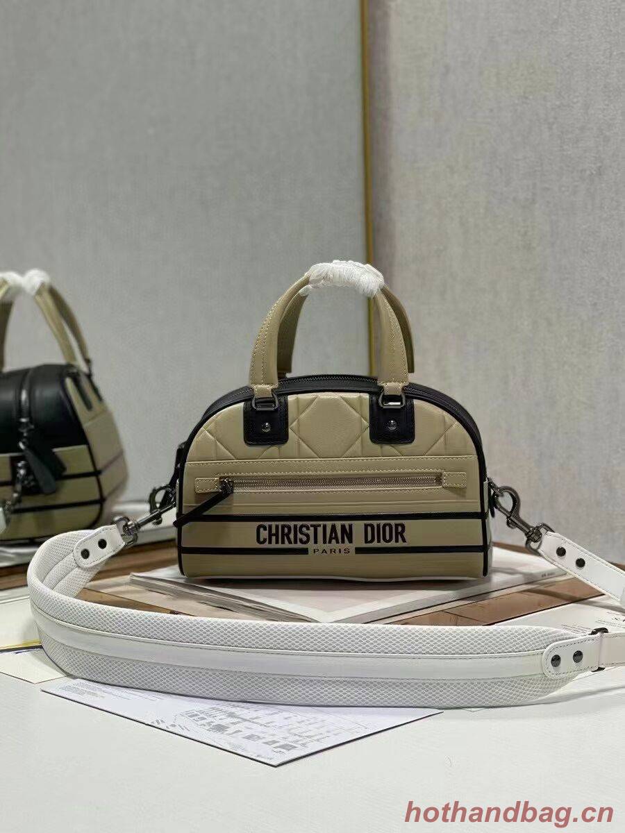 DIOR medium Embossing leather tote Bag C9178A apricot