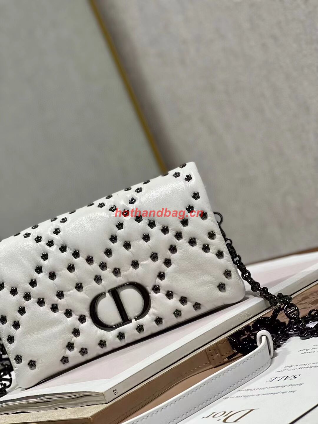 DIOR CARO MACROCANNAGE POUCH Latte Macrocannage Calfskin with Star Motif S5135UNH DIOR CARO MACROCANNAGE POUCH Latte Macrocannage Calfskin with Star Motif S5135UNH