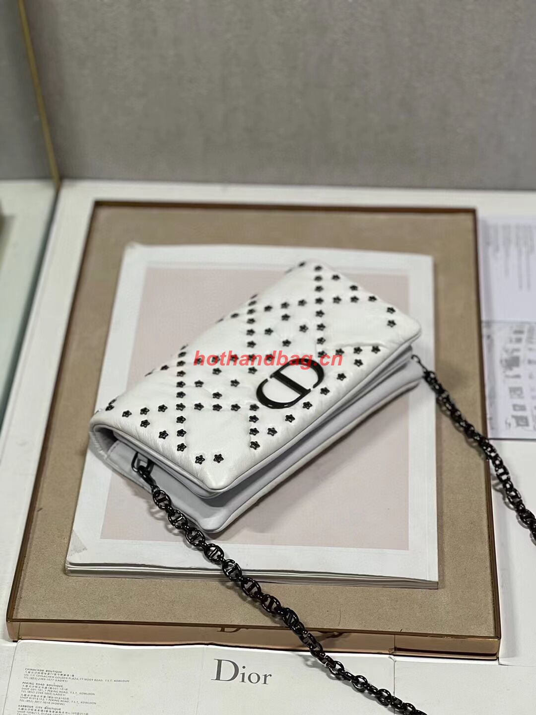 DIOR CARO MACROCANNAGE POUCH Latte Macrocannage Calfskin with Star Motif S5135UNH DIOR CARO MACROCANNAGE POUCH Latte Macrocannage Calfskin with Star Motif S5135UNH