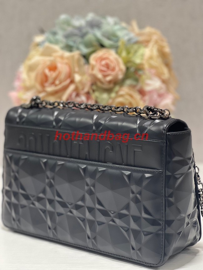 MEDIUM DIOR CARO BAG Cannage Calfskin with Diamond Motif M9241UW black&black