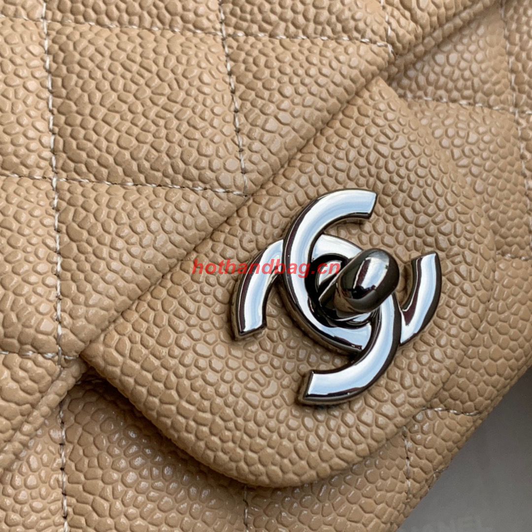 Chanel Original Caviar Leather Flap cross-body bag CF1116 Apricot & Silver chain Chanel Original Caviar Leather Flap cross-body bag CF1116 Apricot & Silver chain