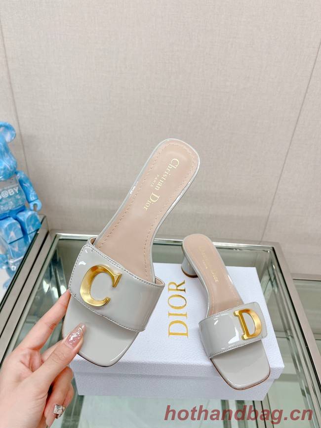CEST DIOR HEELED SLIDE Patent Calfskin 93449-6