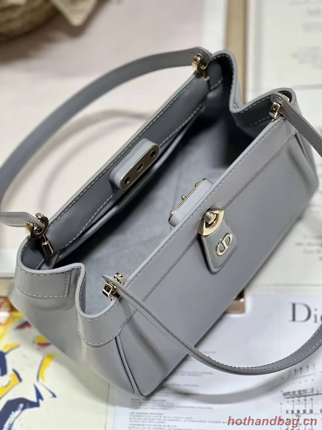 SMALL DIOR KEY BAG Box Calfskin M1844O gray SMALL DIOR KEY BAG Box Calfskin M1844O gray