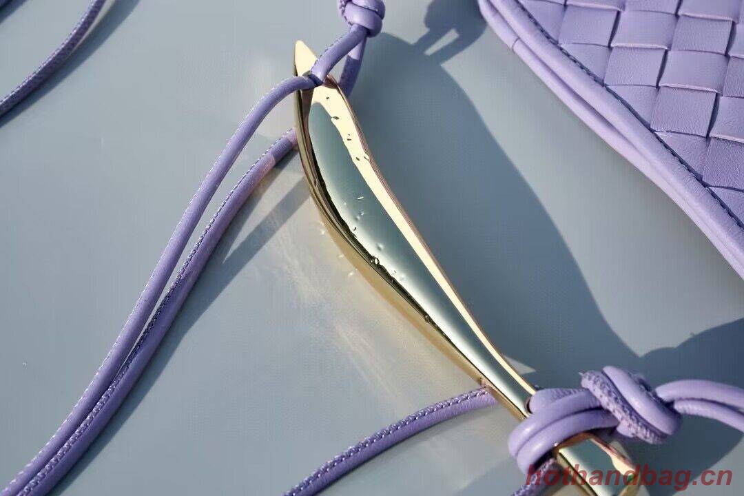Bottega Veneta Sardine Intrecciato Gold Hardware Handle Bag 744267 Purple